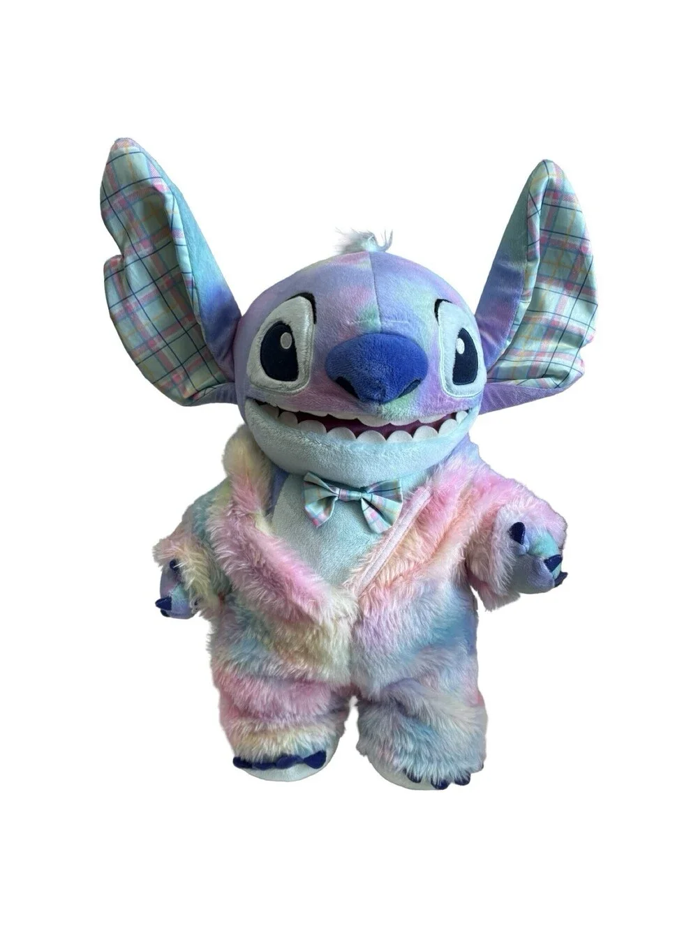 Build A Bear Stitch Disney Toy Pastel Plush Plaid Ears Stuffed Animal w/ Outfit